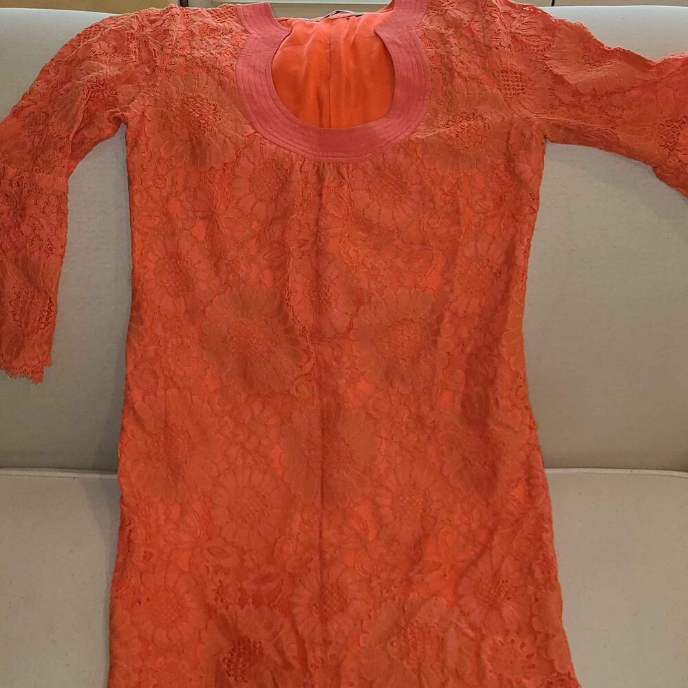 NEW Trina Turk Lace Orange Dress Size 6